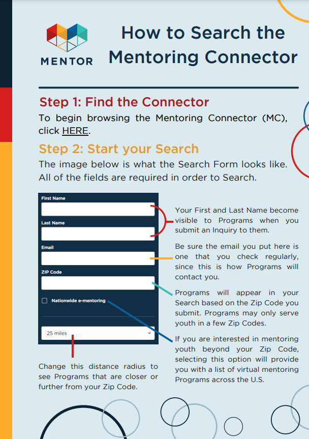 How to Search the Mentoring Connector