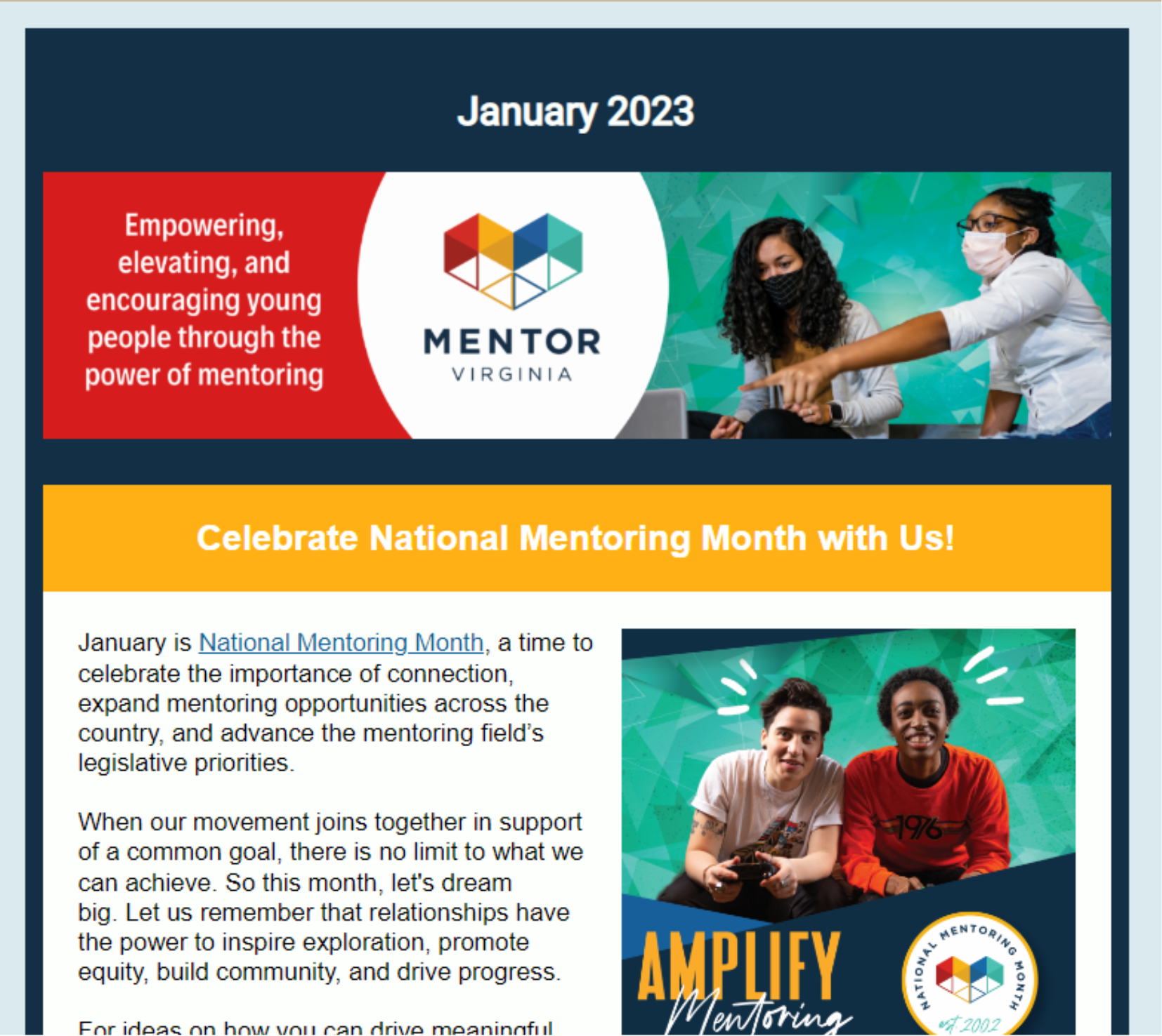 January Supporters Newsletter